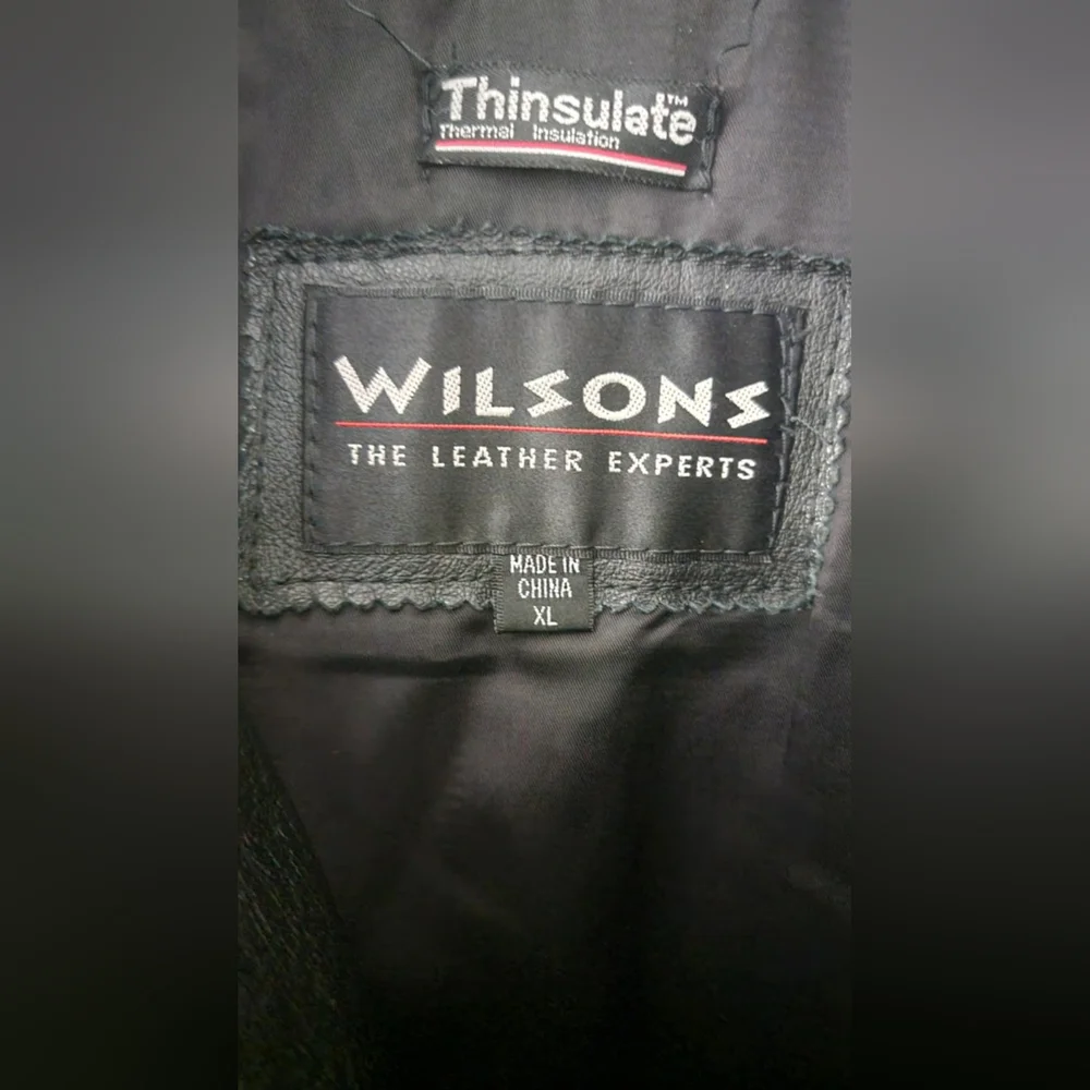 Men's Wilson's Black Leather Jacket - Picture 3 of 4